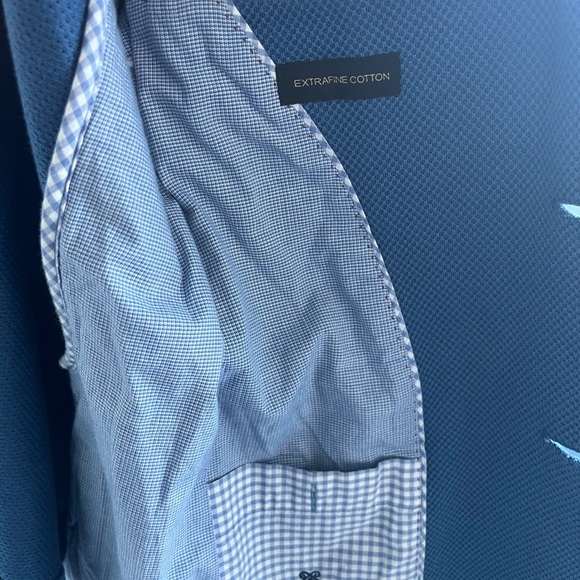 Blue cotton casual Blazer Massimo Dutti - Picture 8 of 9